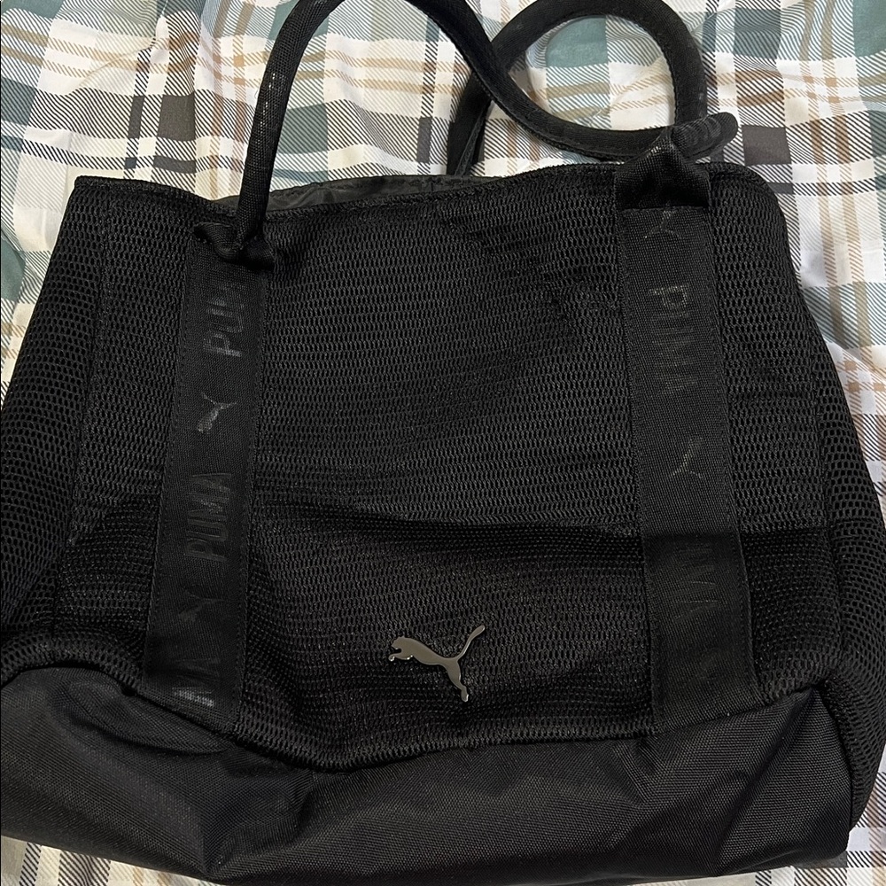 Puma Black Mesh Duffel Bag